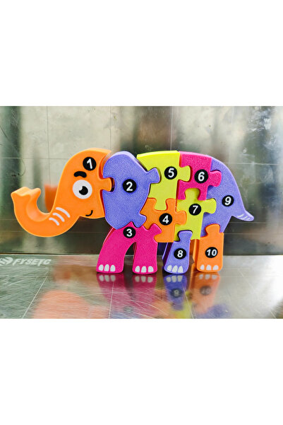 Hobibahçem 3D Printed Numbered Elephant Puzzle - Number Sorting and Matching Toy
