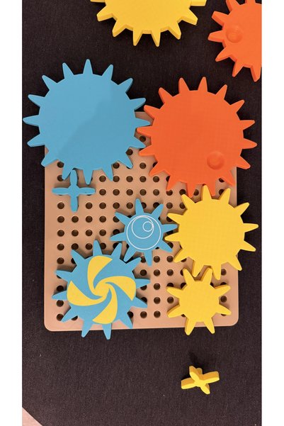 Generic Brand 3D Printing Gear Wheels Puzzle Board - Rotating Chain Linking G...