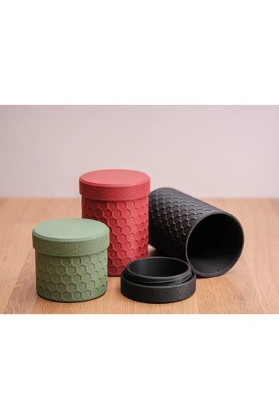 Generic Brand 3D Printing Set of 3 Honeycomb Patterned Jars with Lids Honeyco...