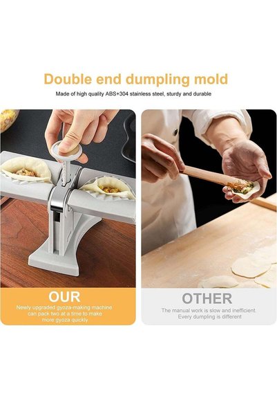 Gennext Automatic Dumpling Maker,Household Double Head Dumpling Press Machine Mould, Safe Healthy Stainless Steel Kitchen Tool for Dumpling Making, Wrap Two at A Time