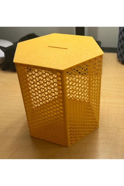 Hobibahçem 3D Printing Honeycomb Pattern Hexagonal Piggy Bank Honeycomb Textu...