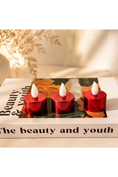 idei Electronic candles with metalized casing 4 pieces, size 3.5×3.6 cm, Chri...