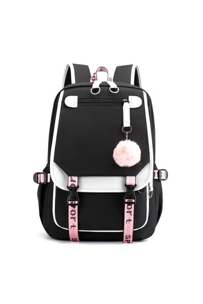 Generic Brand Rucsac student, fată, exterior, USB, negru