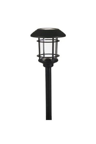 OEM Lampă solară stick neagră din plastic, LED alb, 33 cm