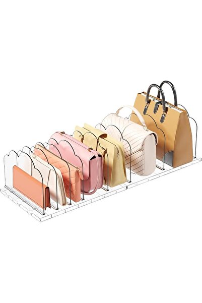 Lifewit 2 Pack Plastic Purse Organizer for Closet, Adjustable Shelf Dividers ...