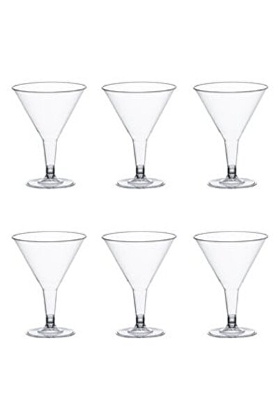 OEM Set Pahare Reutilizabile din Plastic Transparent pentru Martini 215ml - 6buc