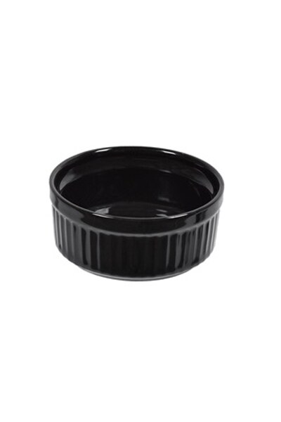 OEM Bol din Portelan Negru cu Model Reliefat pentru Sos 60ml - Boluri Dips, B...
