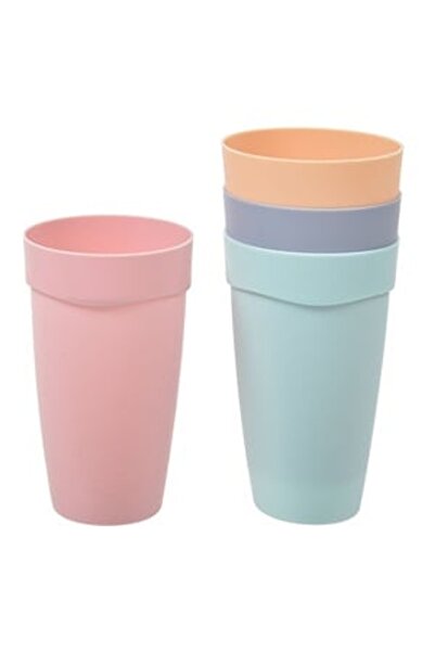 OEM Set Pahare din Plastic de Culori Pastel - 4buc - Bucatarie