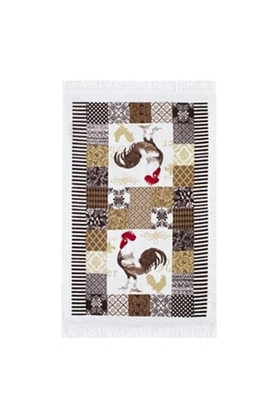 OEM Prosop de Bucatarie din Bumbac Ecru Maro Cocos 60x35cm - Prosoape Imprimeu