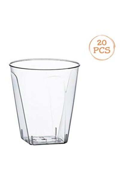 OEM Set Pahare Shot Reutilizabile din Plastic Transparent cu Baza Patrata 60m...