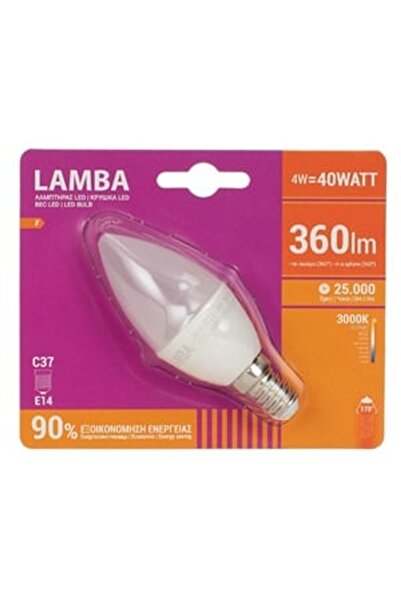 OEM Bec LED E14 4W (C37) - Alb Cald