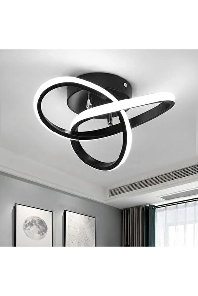 Quark Lustra LED tavan 48W, echivalent 200W, lustra rotunda neagra moderna