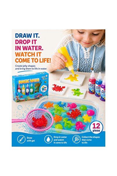 OEM Creative set for children, 3D gel figures in water, 5 colors, 4 molds, ac...