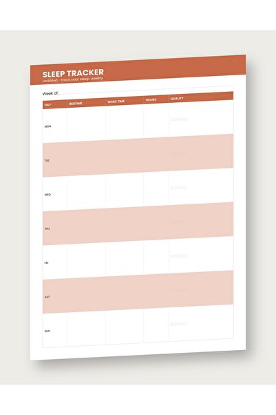 OEM Terracotta Themed Sleep Monitoring Planner, Undated, A4 Format