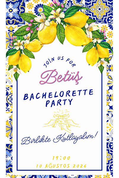 Bride To Be Davetiye,Bridal Shower,Bekarlığa Veda Bachelorette Davetiyesi Kişiye Özel -10 Adet