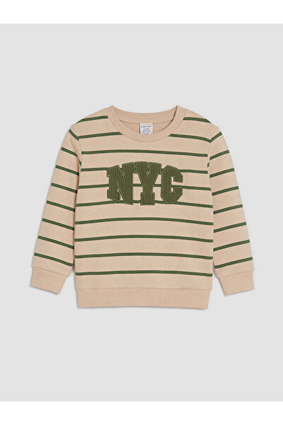 LC Waikiki Vizyon New Season Green Striped Baby Boy T-Shirt