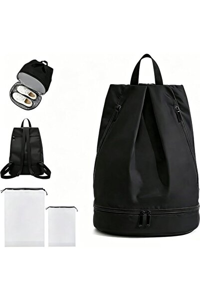 TERRIFI Drawstring Sports Bag,Equipped with Shoe Compartment and Wet Dry Sepa...