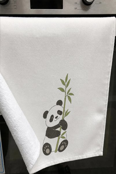 Valerine Life Hand Drying Towel 30X50Cm Cotton Absorbent Little Panda for Kitchen, Oven