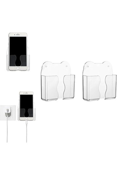 KASTWAVE 2 Pcs Wall Mount Phone Holder, Punch-Free Wall-Mounted Mobile Stand,...
