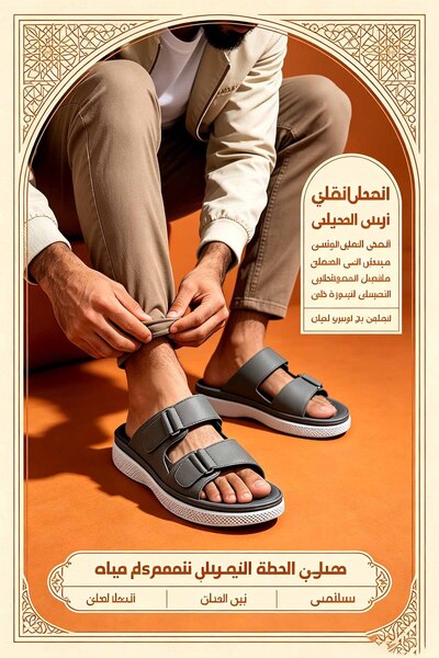 Khatwat Rijal أحذية مفتوحة الأصابع أنيقة - نعل مطاطي متين مع خاصية امتصاص الص...