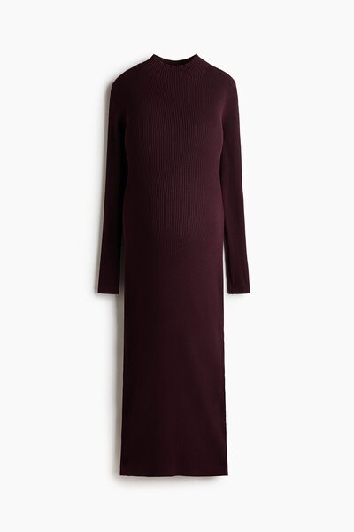 H&M MAMA Lastik Örgülü ve Yarım Balıkçı Yakalı Elbise