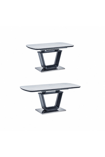 PRIME STYLE Extendable Dining Table 120 + 40 X 80 cm Gray