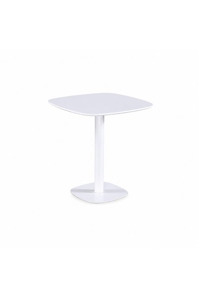 PRIME STYLE طاولة مقهى خشبية مقاس 70 × 70 سم باللون الأبيض