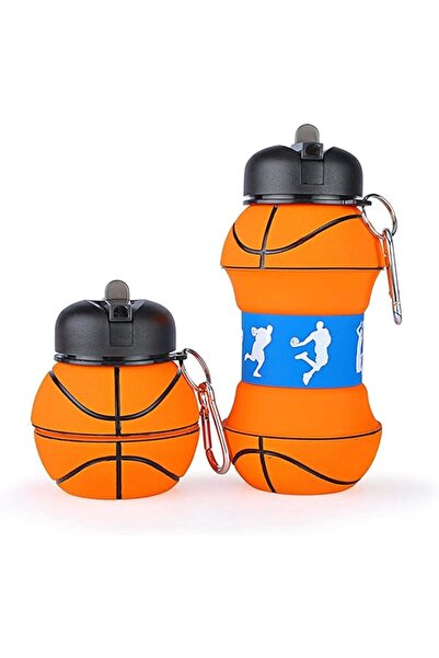 GENERAL Sports Water Bottle for Kids Collapsible Reusable Basketball Shape Po...