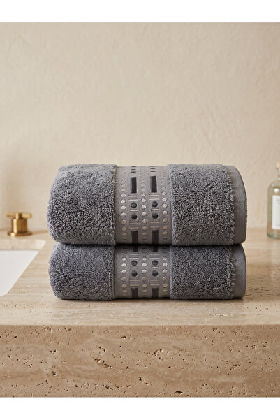 Dantela Azur Set of 2 Embroidered Hand Towels 50X90 cm