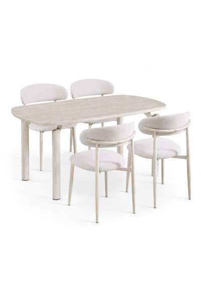 PRIME STYLE Marble dining table with 4 chairs