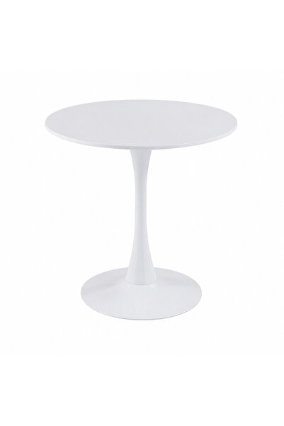 PRIME STYLE طاولة مقهى دائرية مقاس 70 × 70 سم باللون الأبيض