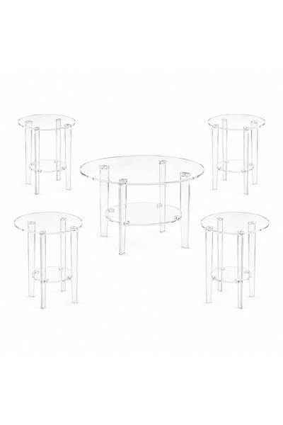 PRIME STYLE Round Acrylic Tea Set 4+1