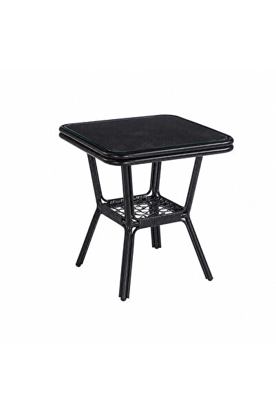 PRIME STYLE طاولة مقهى مربعة مقاس 70 × 70 سم باللون الأسود
