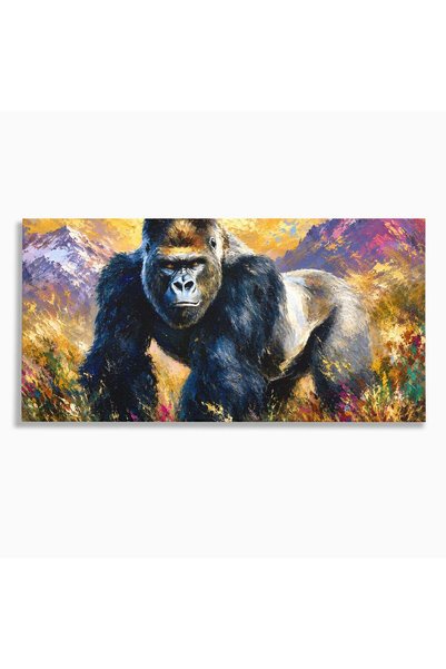Luxcanva Tablou Canvas Gorila Majestoasa 140x70 cm pe Sasiu Lemn Gorila Munti...