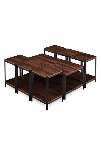 PRIME STYLE طقم شاي خشبي مستطيل 1+6 كوفي
