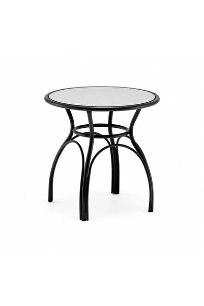PRIME STYLE طاولة مقهى دائرية مقاس 60 × 60 سم باللون الأسود