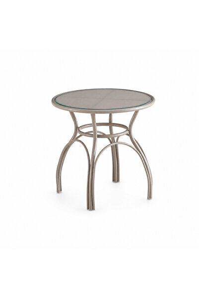 PRIME STYLE طاولة مقهى دائرية مقاس 60 × 60 سم باللون البيج