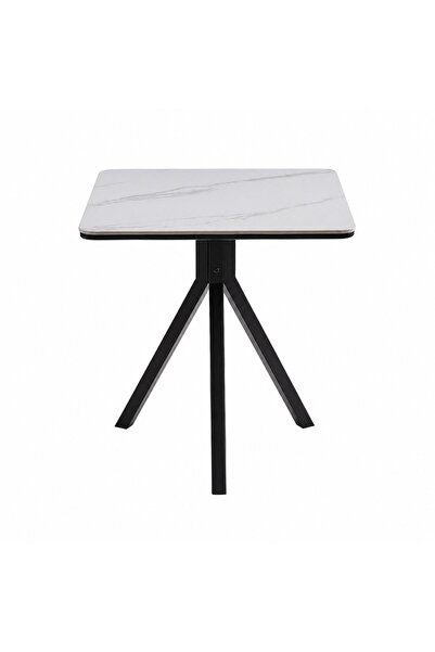 PRIME STYLE طاولة ضيافة مربعة مقاس 70 × 70 سم باللون الأبيض