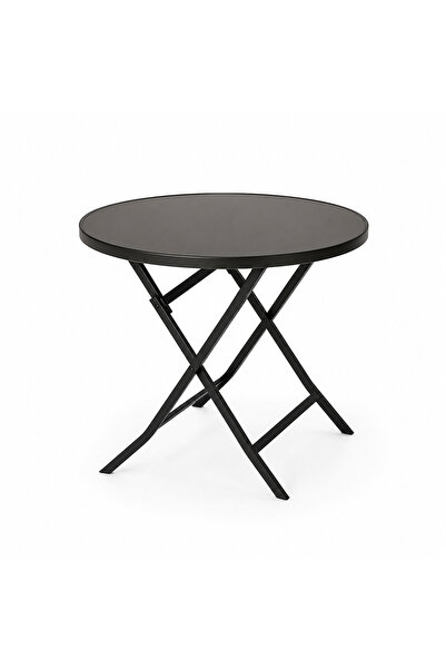 PRIME STYLE 80X80 cm Brown Folding Round Cafe Table