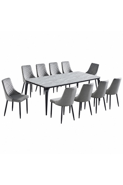PRIME STYLE Marble dining table with 10 chairs