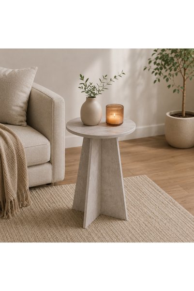 PRIME STYLE طاولة خدمة مفردة بيج فاتح