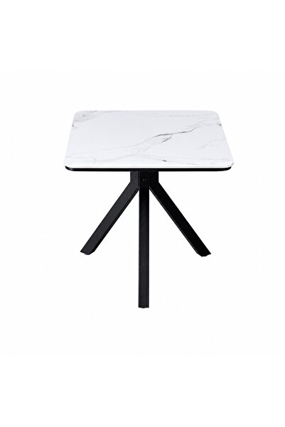 PRIME STYLE طاولة مقهى مربعة مقاس 60 × 60 سم باللون الأبيض