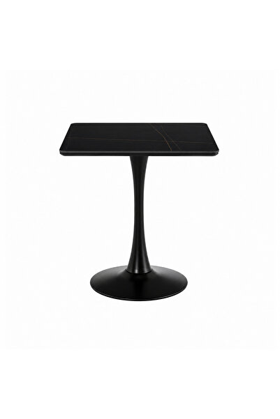 PRIME STYLE طاولة مقهى مربعة مقاس 80 × 80 سم باللون الأسود