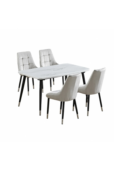 PRIME STYLE Marble dining table with 4 chairs