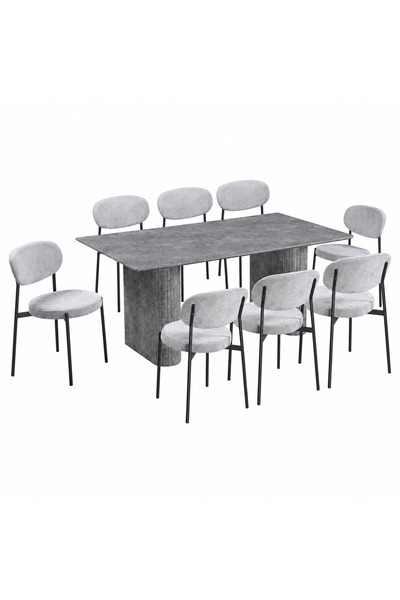 PRIME STYLE Wood Dining Table 8 Chairs