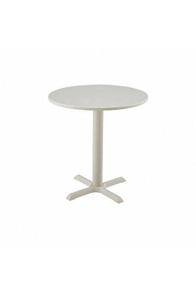 PRIME STYLE طاولة مقهى حديدية مقاس 70 × 70 سم باللون الأوف وايت