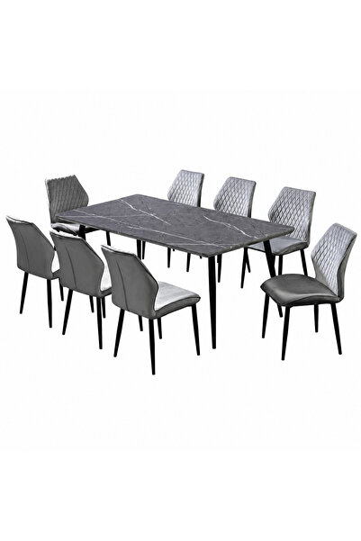 PRIME STYLE Wood Dining Table 8 Chairs