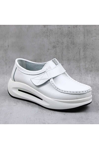 mm Pantofi de dama , cu platforma , din piele naturala WKS01-WHITE