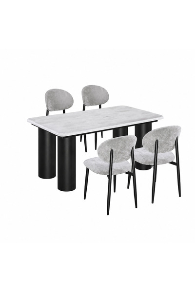 PRIME STYLE Marble dining table with 4 chairs