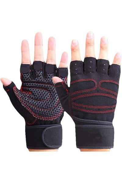 GENERAL Workout Gloves with Wrist Support Anti-Slip Silica Gel Grip Adjustabl...